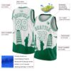 Custom White Kelly Green Holiday Travel Monuments Silhouette Authentic City Edition Basketball Jersey