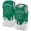 Custom Kelly Green White Holiday Travel Monuments Silhouette Authentic City Edition Basketball Jersey