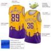 Custom Gold Purple-White Holiday Travel Monuments Silhouette Authentic City Edition Basketball Jersey