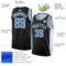 Custom Black Light Blue-White Geometric Shapes And Side Stripes Authentic City Edition Basketball Jersey