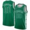 Custom Kelly Green White Side Panel Abstract Lines Authentic City Edition Basketball Jersey