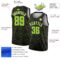 Custom Black Neon Green-White Geometric Shapes Authentic City Edition Basketball Jersey