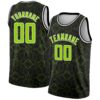 Custom Black Neon Green-White Geometric Shapes Authentic City Edition Basketball Jersey