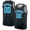 Custom Black Sky Blue-White Geometric Shapes Authentic City Edition Basketball Jersey