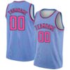 Custom Light Blue Pink-Black Geometric Shapes Authentic City Edition Basketball Jersey