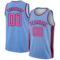 Custom Light Blue Pink-Black Flower Authentic City Edition Basketball Jersey
