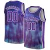 Custom Purple White Abstract Watercolor Monsoon Authentic City Edition Basketball Jersey