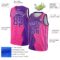 Custom Pink Purple-White Abstract Brush Splash Authentic City Edition Basketball Jersey