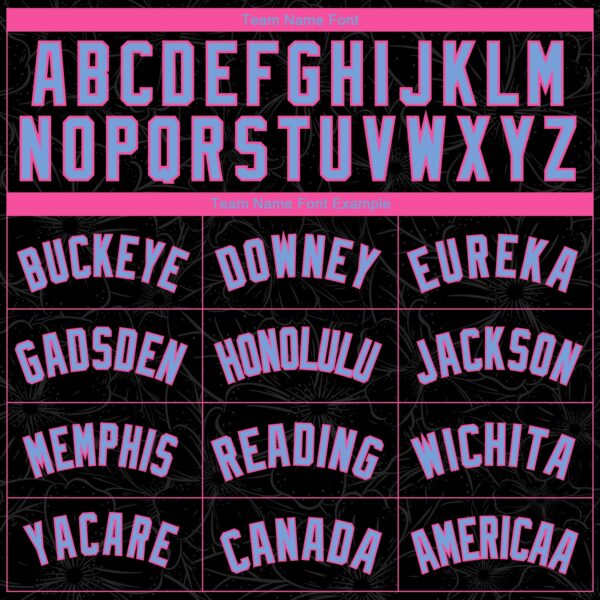 Custom Black Light Blue-Pink Flowers Authentic City Edition Basketball Jersey
