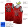 Custom Red Black-White Triangle Shapes Authentic City Edition Basketball Jersey