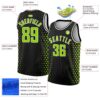 Custom Black Neon Green-White Halftone Authentic City Edition Basketball Jersey