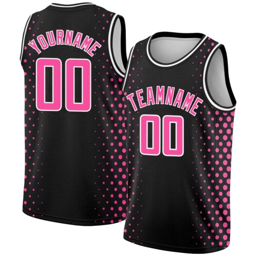 3DPattern2376 Custom Black Pink-White Halftone Authentic City Edition Basketball Jersey
