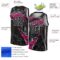 Custom Black Deep Pink-White 3D Pattern Design Torn Paper Style Authentic Basketball Jersey