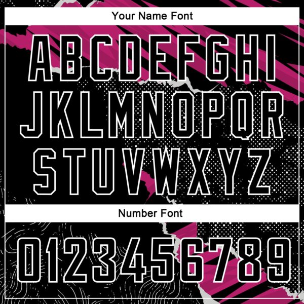 Custom Black Deep Pink-White 3D Pattern Design Torn Paper Style Authentic Basketball Jersey