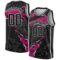 Custom Black Deep Pink-White 3D Pattern Design Torn Paper Style Authentic Basketball Jersey