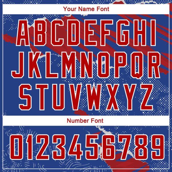 Custom Royal Red-White 3D Pattern Design Torn Paper Style Authentic Basketball Jersey