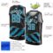 Custom Black Panther Blue-White 3D Pattern Design Torn Paper Style Authentic Basketball Jersey