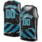Custom Black Panther Blue-White 3D Pattern Design Torn Paper Style Authentic Basketball Jersey