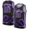 Custom Black Purple-White 3D Pattern Design Torn Paper Style Authentic Basketball Jersey