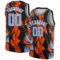 Custom Black Light Blue-Orange 3D Pattern Design Geometric Shapes Authentic Basketball Jersey