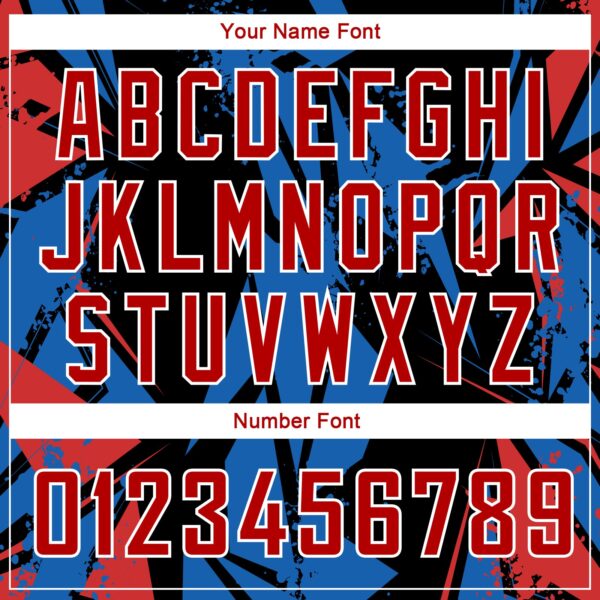 Custom Black Red-Blue 3D Pattern Design Geometric Shapes Authentic Basketball Jersey