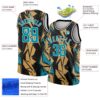Custom Black Panther Blue-Old Gold 3D Pattern Design Geometric Shapes Authentic Basketball Jersey