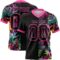 3DPattern7733 Custom Black Pink 3D Pattern Tropical Palm Leaves Authentic Football Jersey