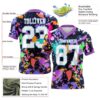Custom Graffiti Pattern White Light Blue-Medium Purple 3D Pattern Splash Authentic Football Jersey