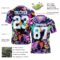 3DPattern7734-2 Custom Graffiti Pattern White Light Blue-Medium Purple 3D Pattern Splash Authentic Football Jersey