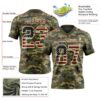 3DPattern7735-2 Custom Camo Vintage USA Flag Cream-Olive 3D Pattern Salute To Service Authentic Football Jersey