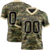 Custom Camo Black-Cream 3D Pattern Salute To Service Authentic Football Jersey