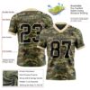 Custom Camo Black-Cream 3D Pattern Salute To Service Authentic Football Jersey