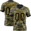 Custom Camo Black-Yellow 3D Pattern Salute To Service Authentic Football Jersey