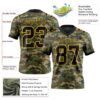 Custom Camo Black-Yellow 3D Pattern Salute To Service Authentic Football Jersey