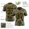 3DPattern7740-2 Custom Camo Black-Yellow 3D Pattern Salute To Service Authentic Football Jersey