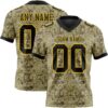 Custom Camo Black-Yellow 3D Pattern Salute To Service Authentic Football Jersey