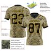 Custom Camo Black-Yellow 3D Pattern Salute To Service Authentic Football Jersey