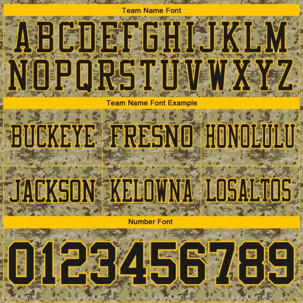 Custom Camo Black-Yellow 3D Pattern Salute To Service Authentic Football Jersey