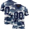 Custom Camo Navy-Gray 3D Pattern Salute To Service Authentic Football Jersey