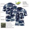Custom Camo Navy-Gray 3D Pattern Salute To Service Authentic Football Jersey