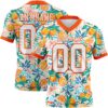 Custom White Orange 3D Pattern Fruit Authentic Football Jersey