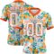 3DPattern7744 Custom White Orange 3D Pattern Fruit Authentic Football Jersey