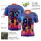 3DPattern7745-2 Custom Royal Navy-Orange 3D Pattern Tropical Palm Trees Authentic Football Jersey