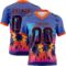 3DPattern7745 Custom Royal Navy-Orange 3D Pattern Tropical Palm Trees Authentic Football Jersey