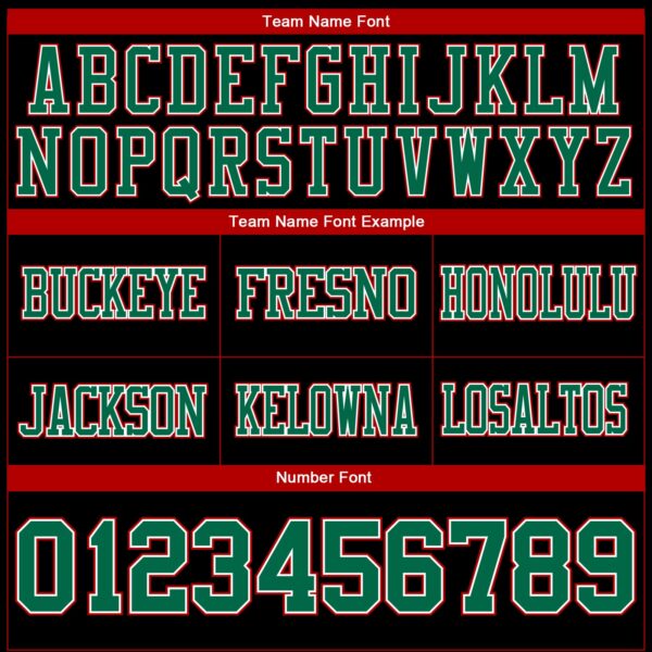 Custom Black Kelly Green White-Red 3D Pattern Mexico Authentic Football Jersey