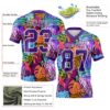 Custom Black Purple-White 3D Pattern Tropical Hawaii Jungle Leaves Authentic Football Jersey