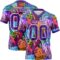 3DPattern7754 Custom Black Purple-White 3D Pattern Tropical Hawaii Jungle Leaves Authentic Football Jersey