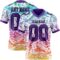 3DPattern7755 Custom White Purple-Black 3D Pattern Tropical Hawaii Jungle Leaves Authentic Football Jersey