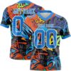 Custom Graffiti Pattern Powder Blue-White 3D Pattern Splash Authentic Football Jersey