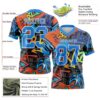 Custom Graffiti Pattern Powder Blue-White 3D Pattern Splash Authentic Football Jersey